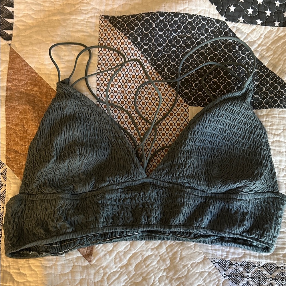 Altar'd State Textured Strappy Bralette in Olive